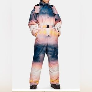 TOPSHOP Ombré Printed Hooded Ski Snow Suit